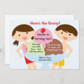 Invitation de fête d'anniversaire de crème glacée (Devant / Derrière)