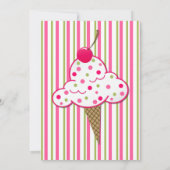 Invitation de fête d'anniversaire de crème glacée (Dos)