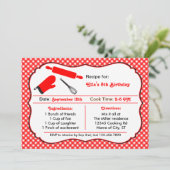 Invitation de fête d'anniversaire de cuisine (Debout devant)