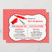 Invitation de fête d'anniversaire de cuisine (Devant / Derrière)