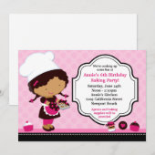 Invitation de fête d'anniversaire de cuisson (Devant / Derrière)