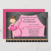 Invitation de fête d'anniversaire de danse de (Devant / Derrière)