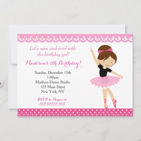 Invitation De Fete D Anniversaire De Danse De Zazzle Be