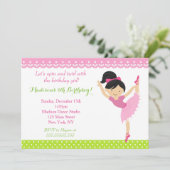 Invitation de fête d'anniversaire de danseuse de (Debout devant)