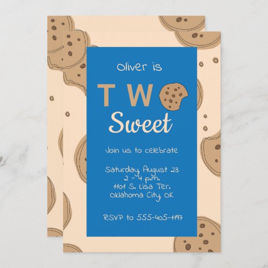 Invitation de fête d'anniversaire de deux douces (Devant / Derrière)