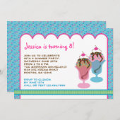 Invitation de fête d'anniversaire de dimanche de (Devant / Derrière)