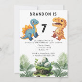 Invitation de fête d'anniversaire de Dinasaur (Devant)