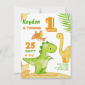 Invitation de fête d'anniversaire de Dinosaur (Devant)