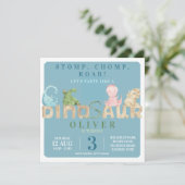 Invitation de fête d'anniversaire de Dinosaur (Debout devant)