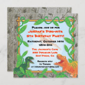 Invitation de fête d'anniversaire de dinosaure (Devant / Derrière)