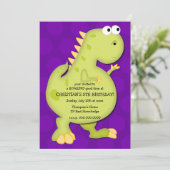 Invitation de fête d'anniversaire de dinosaure (Debout devant)