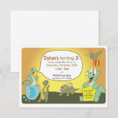 Invitation de fête d'anniversaire de dinosaure (Devant / Derrière)