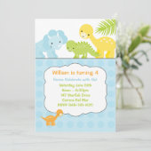 Invitation de fête d'anniversaire de dinosaure (Debout devant)
