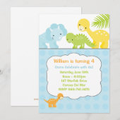 Invitation de fête d'anniversaire de dinosaure (Devant / Derrière)
