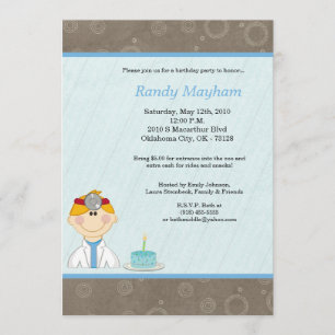 invitation de fête d'anniversaire de docteur de