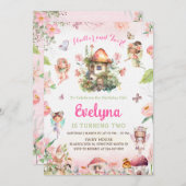 Invitation de fête d'anniversaire de fée papillonn (Devant / Derrière)