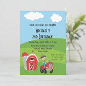 Invitation de fête d'anniversaire de ferme de (Debout devant)