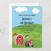 Invitation de fête d'anniversaire de ferme de (Devant / Derrière)