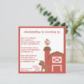 Invitation de fête d'anniversaire de ferme du (Debout devant)