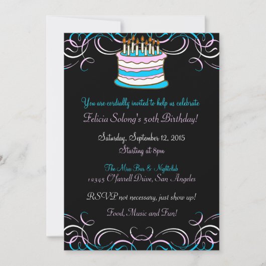 Invitation de fête d'anniversaire de fierté de (Devant)