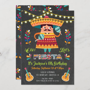 Invitation de fête d'anniversaire de fiesta de