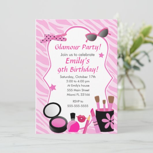 Invitation de fête d'anniversaire de fille de (Debout devant)