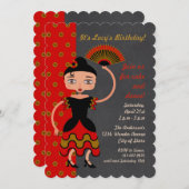 Invitation de fête d'anniversaire de fille de (Devant / Derrière)