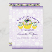 Invitation de fête d'anniversaire de fille de (Devant / Derrière)