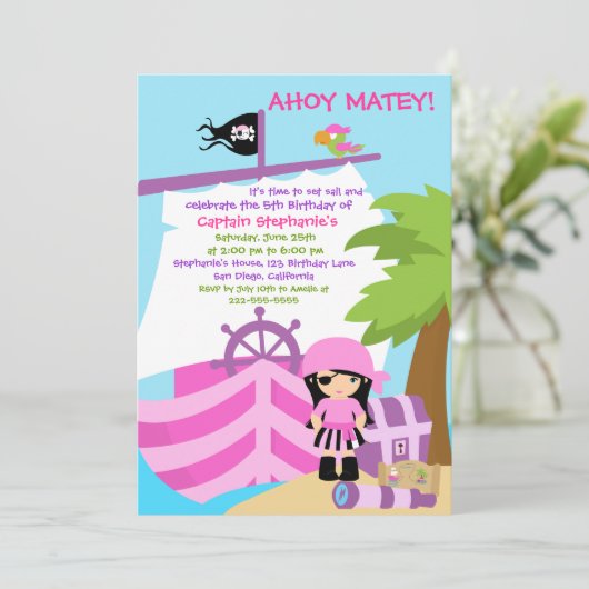 Invitation de fête d'anniversaire de fille de (Debout devant)