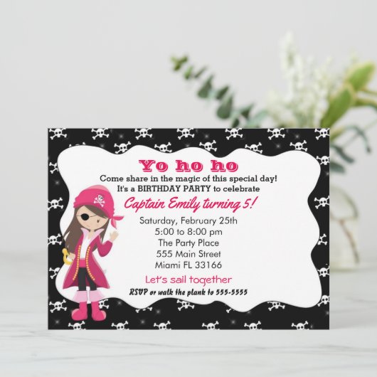 Invitation de fête d'anniversaire de fille de (Debout devant)