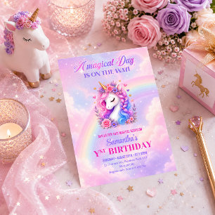 Invitation de fête d'anniversaire de fille magique