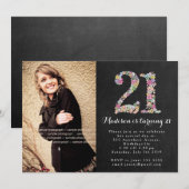 Invitation de fête d'anniversaire de filles (Devant / Derrière)