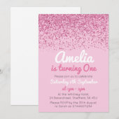 Invitation de fête d'anniversaire de filles (Devant / Derrière)