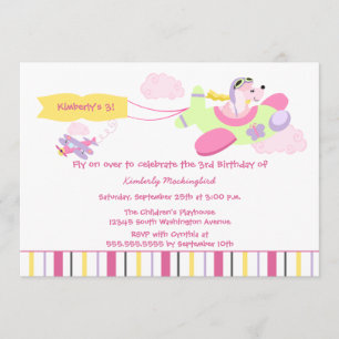 Invitation de fête d'anniversaire de filles de