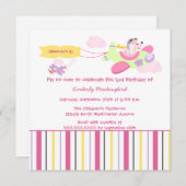 Invitation de fête d'anniversaire de filles de (Devant / Derrière)