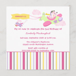 Invitation de fête d'anniversaire de filles de