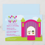 Invitation de fête d'anniversaire de filles de (Devant / Derrière)