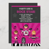 Invitation de fête d'anniversaire de filles de (Devant / Derrière)