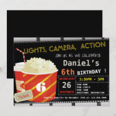 INVITATION DE FÊTE D'ANNIVERSAIRE DE FILM (Devant / Derrière)