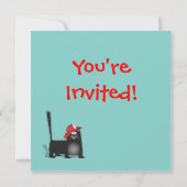 Invitation de fête d'anniversaire de Firetruck de (Dos)