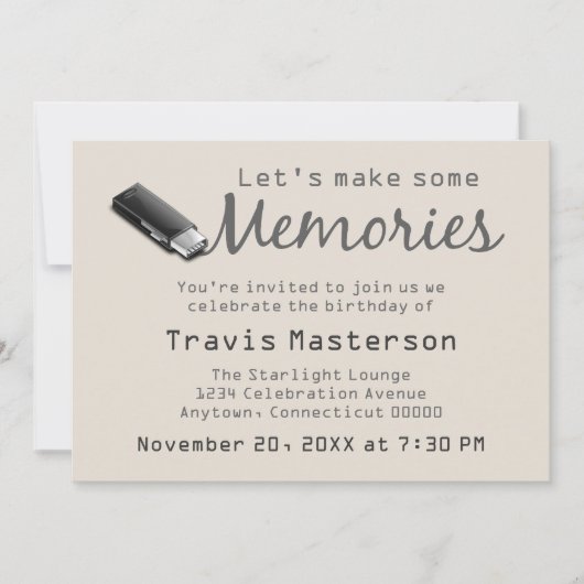 Invitation de fête d'anniversaire de Flash Drive (Devant)