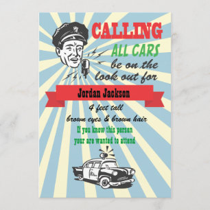 Invitation de fête d'anniversaire de flics et de