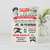 Invitation de fête d'anniversaire de flics et de (Debout devant)