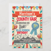 Invitation de fête d'anniversaire de foire (Devant)