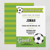 Invitation de fête d'anniversaire de football 5x7- (Devant / Derrière)