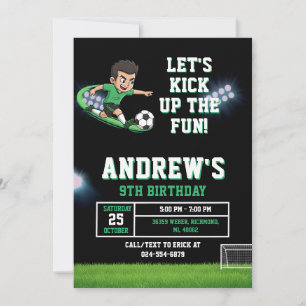 Invitation de fête d'anniversaire de football pers