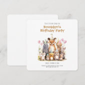 Invitation de fête d'anniversaire de Forest Friend (Devant / Derrière)