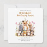 Invitation de fête d'anniversaire de Forest Friend<br><div class="desc">Entrez dans un monde fantasque de créatures adorables avec nos invitations à thème Forest Friends. Il s'agit d'un autre design 100% original Snuggle Hamster.</div>