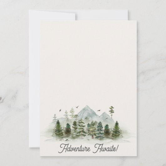 Invitation de fête d'anniversaire de forêt (Dos)