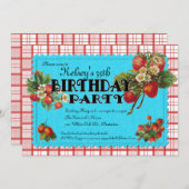 Invitation de fête d'anniversaire de fraise (Devant / Derrière)